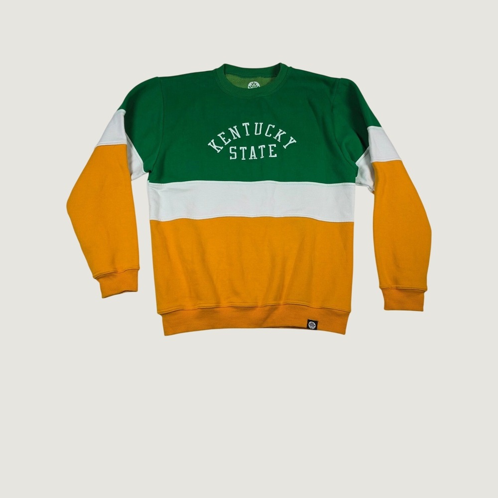 Heritage‎ Hill Kentucky State HBCU Sweatshirt Colorblock Crewneck XL Green Gold